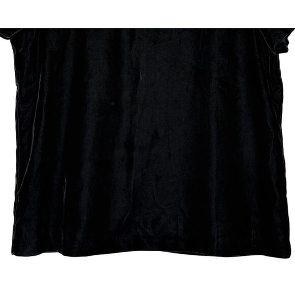 NWT J. Crew Velvet Short Sleeve Blouse Top Button Keyhole Back Lined S Black - Picture 3 of 15